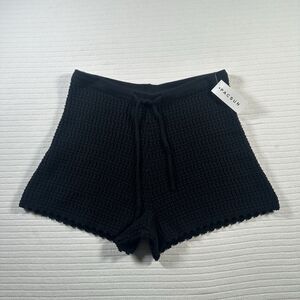 Pacsun Women’s Black Knit Textured Lounge Shorts Drawstring Size Medium NWT